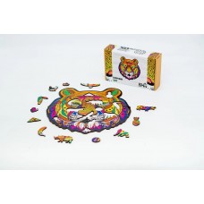 Фігурний дерев'яний пазл Величний Тигр A3 в картонній упаковці 126 деталей 02968