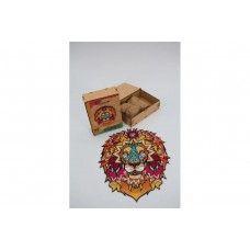 Фігурний дерев'яний пазл Африканський Лев A3 в дерев'яній упаковці 133 деталі 03108