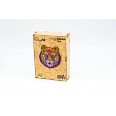 Фігурний дерев'яний пазл Величний Тигр A3 в дерев'яній упаковці 126 деталей 03120