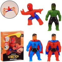 ST-910 Іграшка-тягучка "Stretch Armstrong" стрейчові герої Людина Павук, Халк, Супермен, 4 види, в коробці 