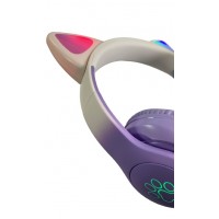Бездротові Bluetooth навушники STN-28 PRO з котячими вушками, що світяться, LED RGB підсвіткою