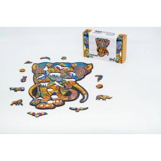 Фігурний дерев'яний пазл Індійський слон A3 в картонній упаковці 132 деталі 05326