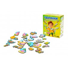 Дерев'яний магнітний пазл "Тваринки" 22930
