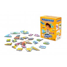 Дерев'яний магнітний пазл "Машинки" 22932