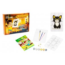 Деревяний пазл-розмальовка "Котик" 