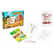 Деревяний пазл-розмальовка "Поросятко" 