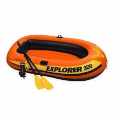 58332 Двомісний надувний човен Intex Explorer 300 Set, 211 х 117 см, (весла, ручний насос). 2-х камерний