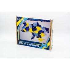 Дерев'яний пазл Мапа України синьо-жовта 60х90 см 60906