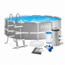 Каркасний Басейн Prism Frame Pool Intex 26716, 366 x 99 см (картриджний насос 2006 л/год, драбина)