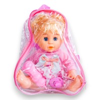 G488644-E05-1 Іграшкова лялька 35 см із живими очима, у комплекті з пляшечкою та соскою, з українським чипом 2 кольори