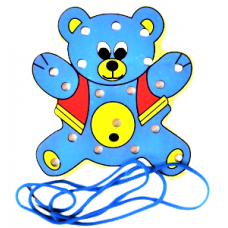 Дитяча дерев'яна іграшка шнурівка Ведмедик 5504